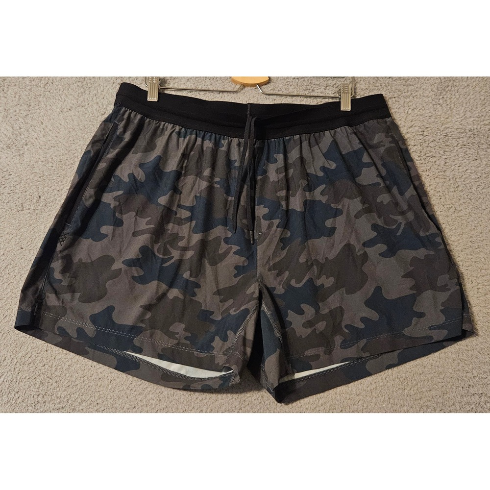 Rhone Gym Shorts Mens XXL Dark Gray Blue Camo 5 Inch Inseam 101307 Running Gym